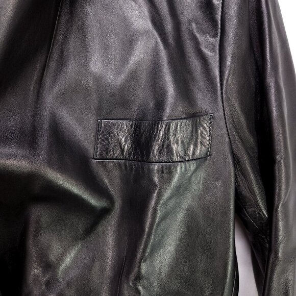 Mac Douglas Leather Jacket Vintage 1980 Paris Black Blazer Size 40 Lambskin - Picture 9 of 14